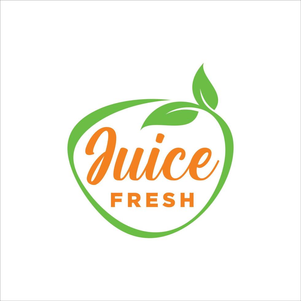 Fresh juice typography logo template vector