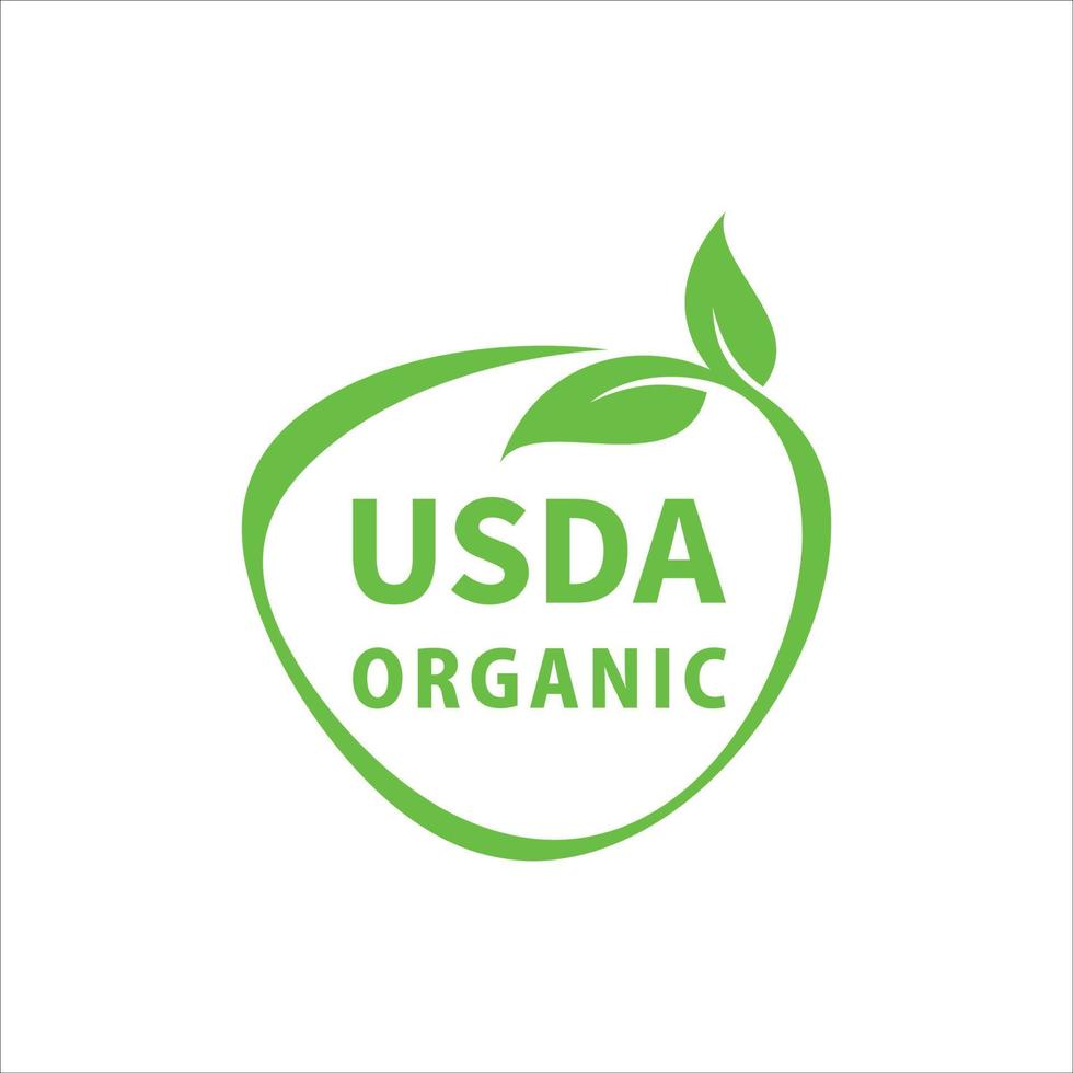 ilustración de emblema verde orgánico usda vector