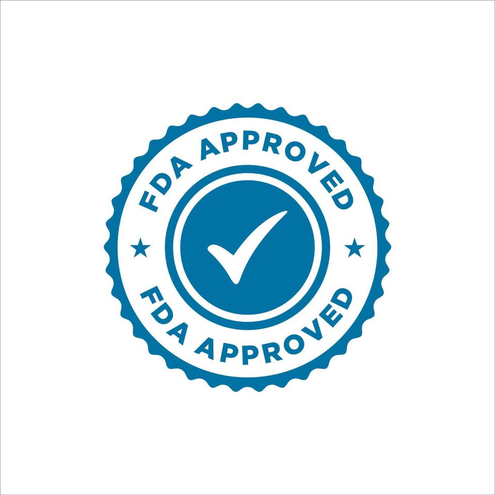 FDA Approved Food and Drug Administration stamp, icon, symbol, label, badge, logo, seal vector