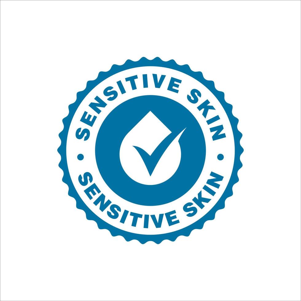 Sensitive skin icon. Label with skin type indicator for personal care products. vector