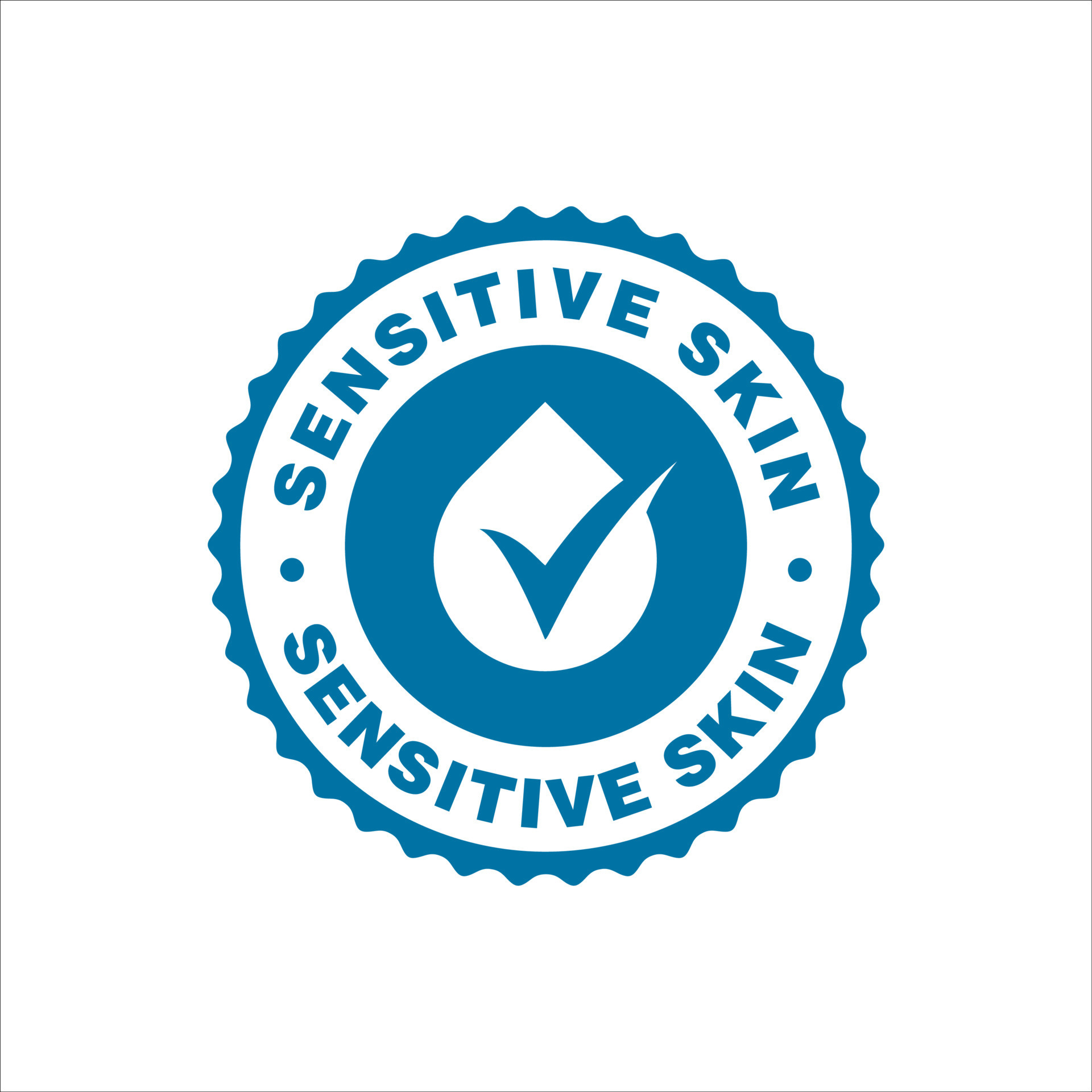 Sensitive skin icon. Label with skin type indicator for personal care