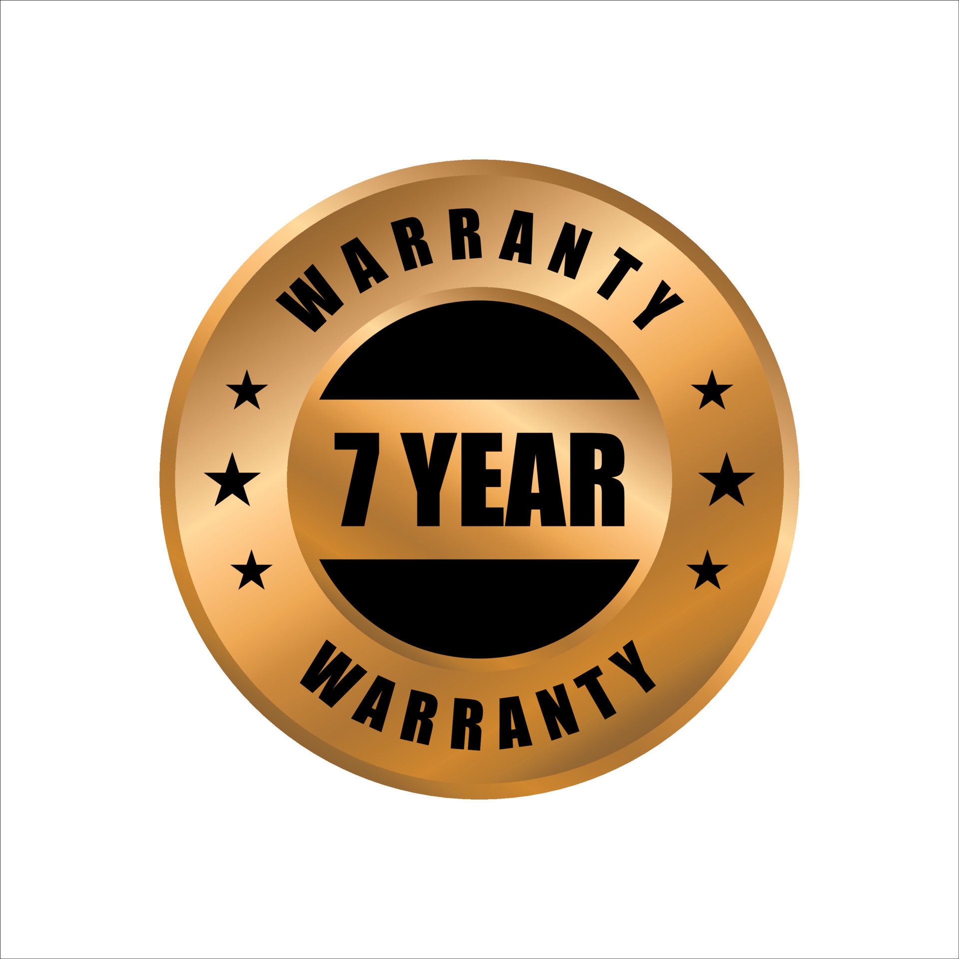 7 year warranty vector icon. color in gold, seven years warranty stamp 16703062 Vector Art at