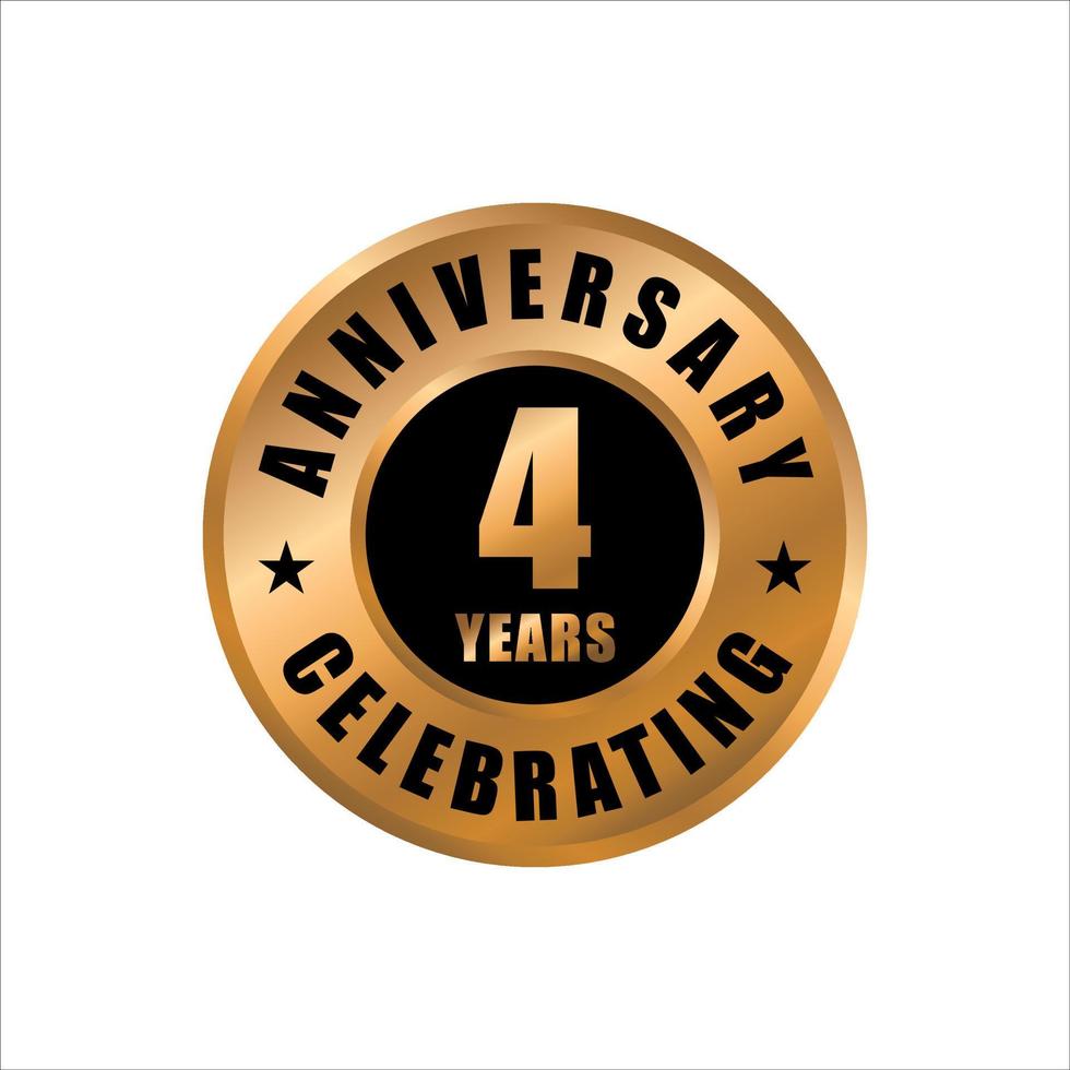 4 years anniversary celebration design template. 4 years anniversary vector stamp