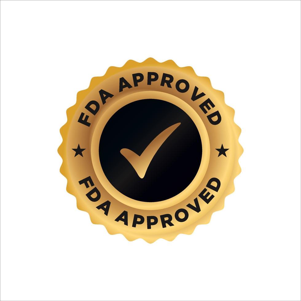 FDA Approved Food and Drug Administration stamp, icon, symbol, label, badge, logo, seal vector