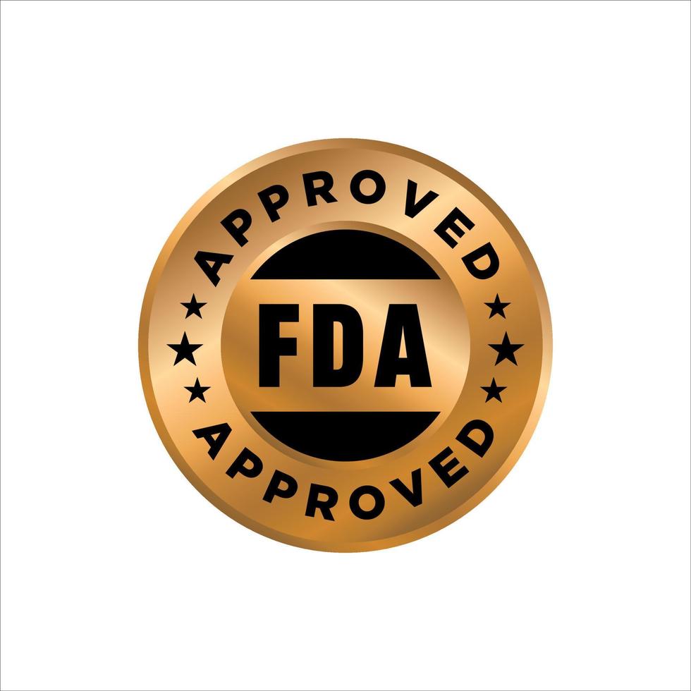 FDA Approved Food and Drug Administration stamp, icon, symbol, label, badge, logo, seal vector