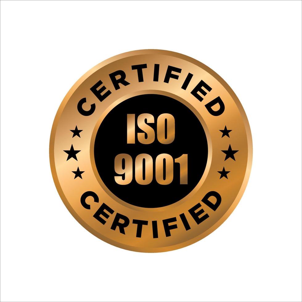 emblema de vector certificado iso 9001