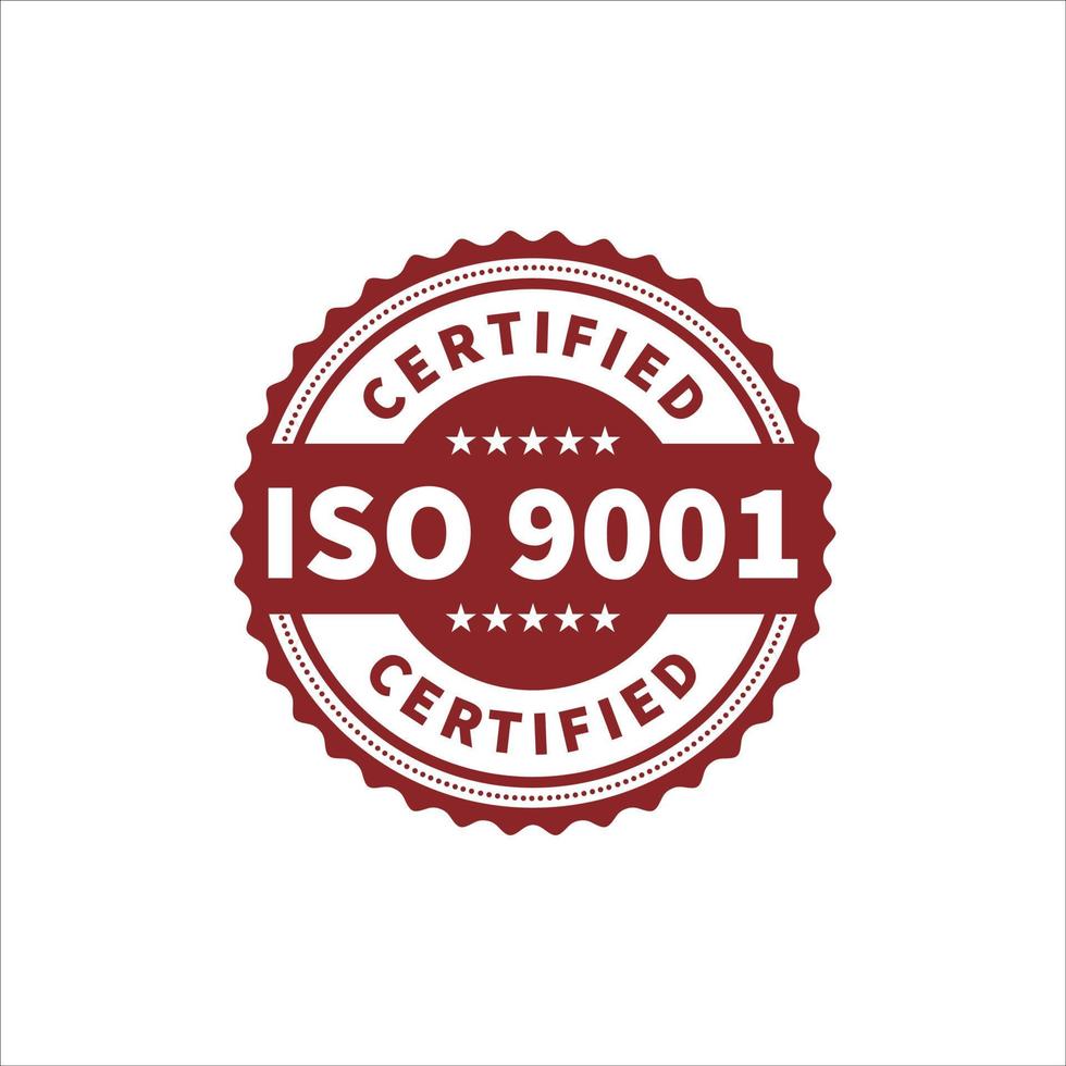 emblema de vector certificado iso 9001
