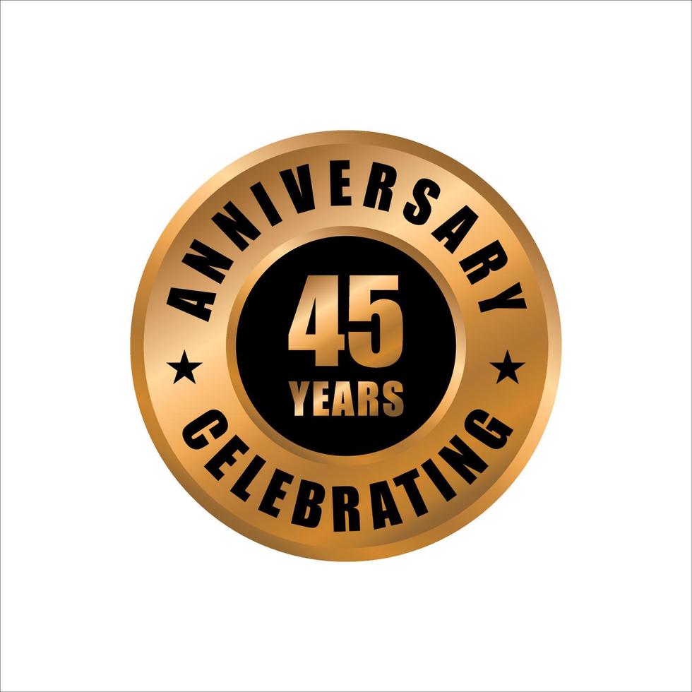 45 years anniversary celebration design template. 45 years anniversary vector stamp
