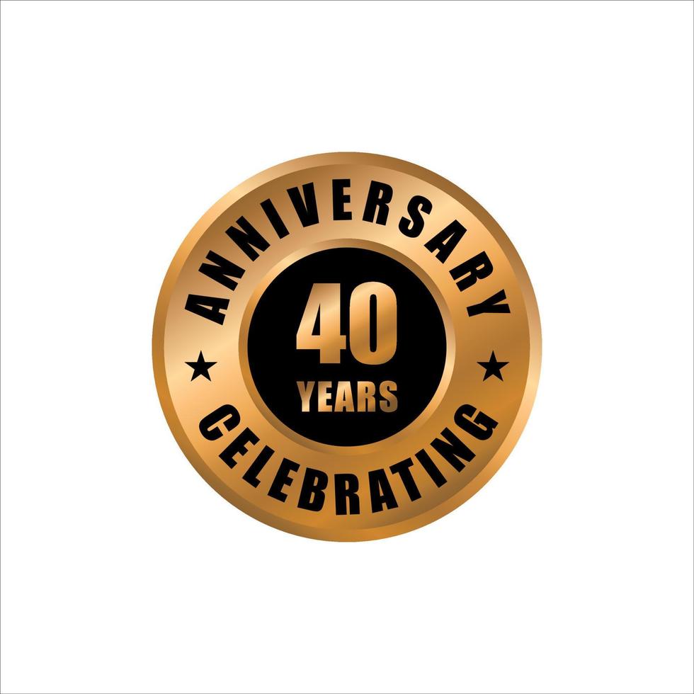 40 years anniversary celebration design template. 40 years anniversary vector stamp