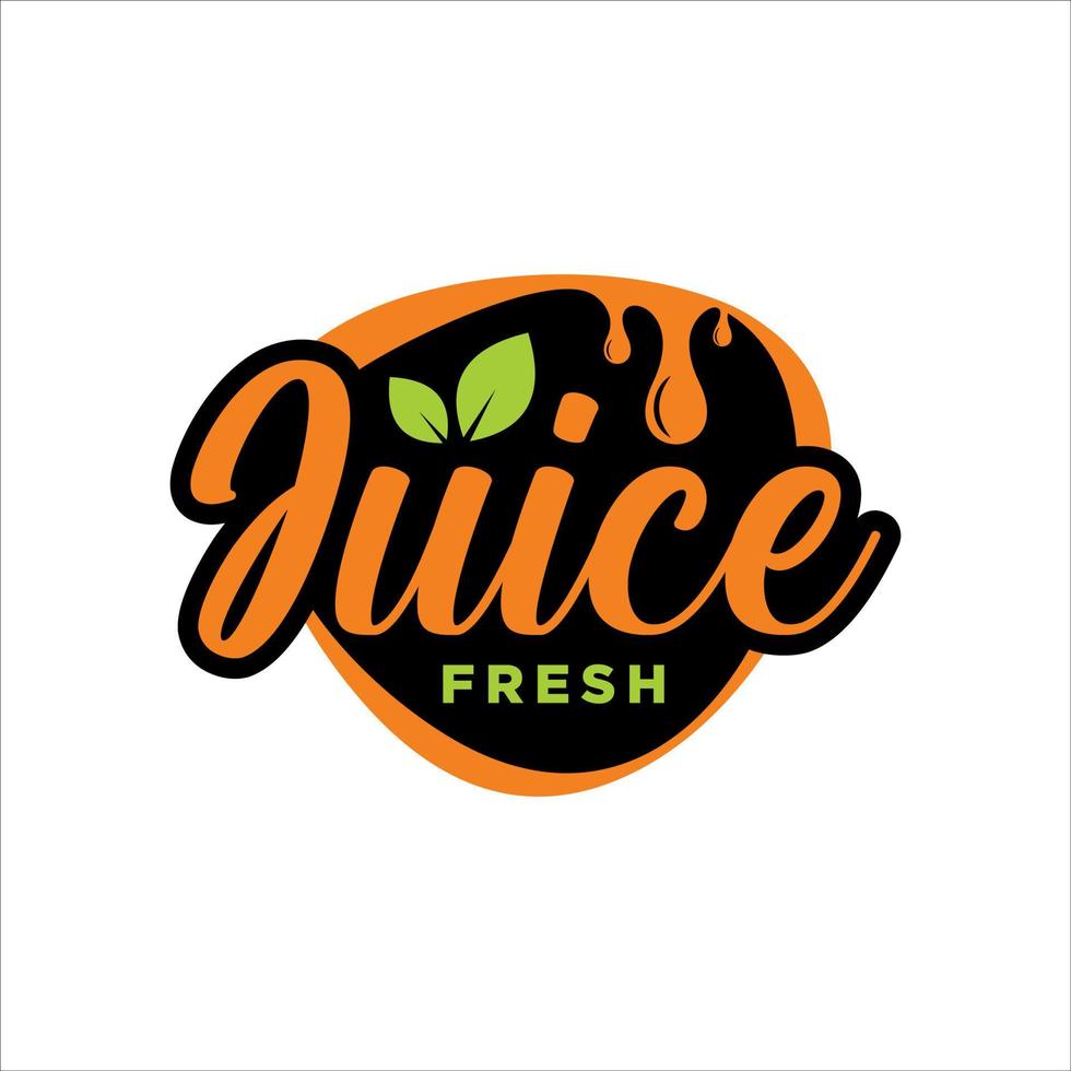 Fresh juice typography logo template vector