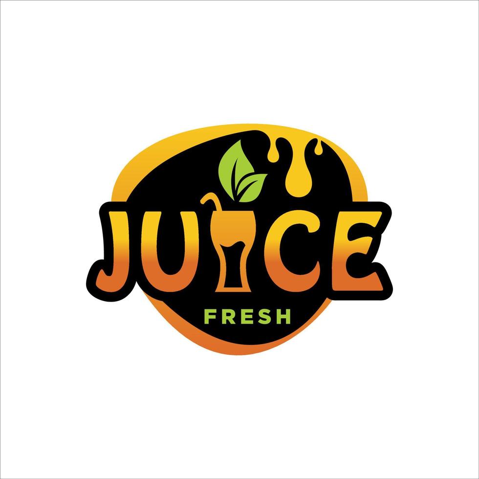 Fresh juice typography logo template vector