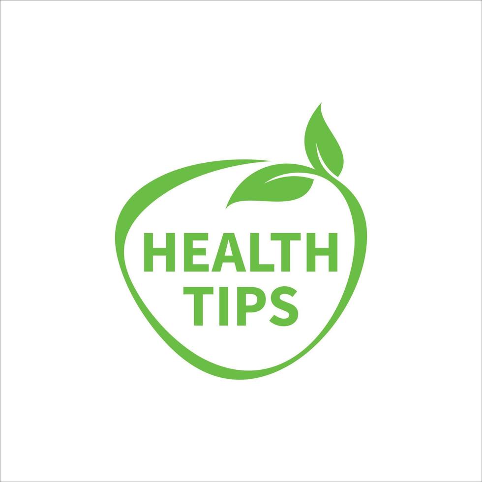 Health tips, badge, icon on white background. Vector stock illustration.