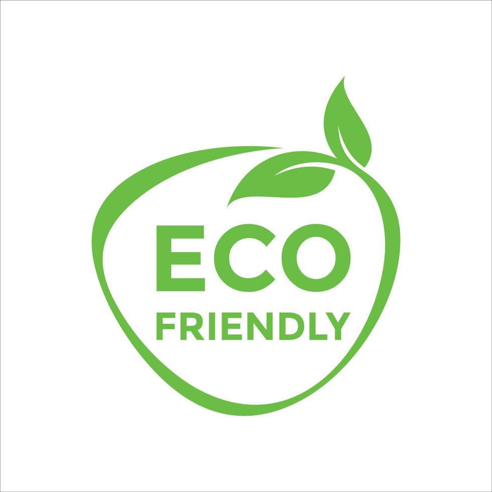 Eco Friendly Healthy natural product label stamp logo design vector