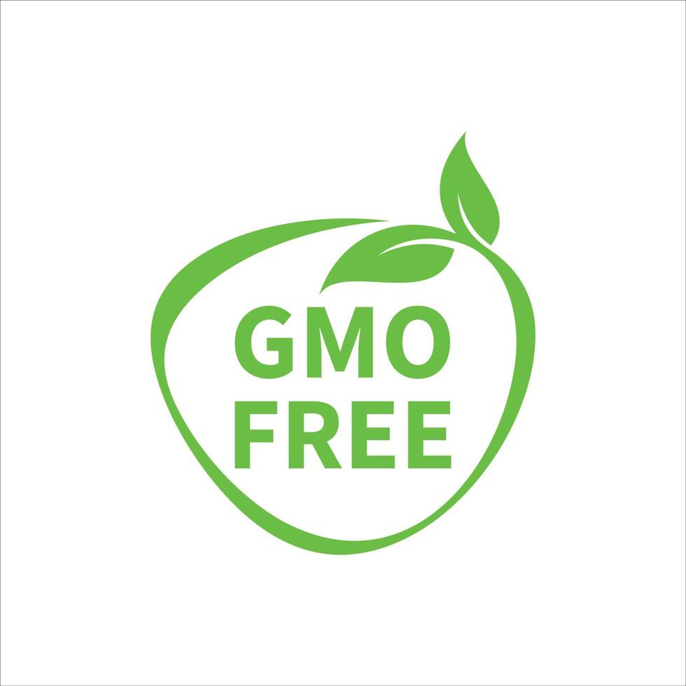 Green colored GMO free emblems, badge, logo, icon. VECTOR stock illustration