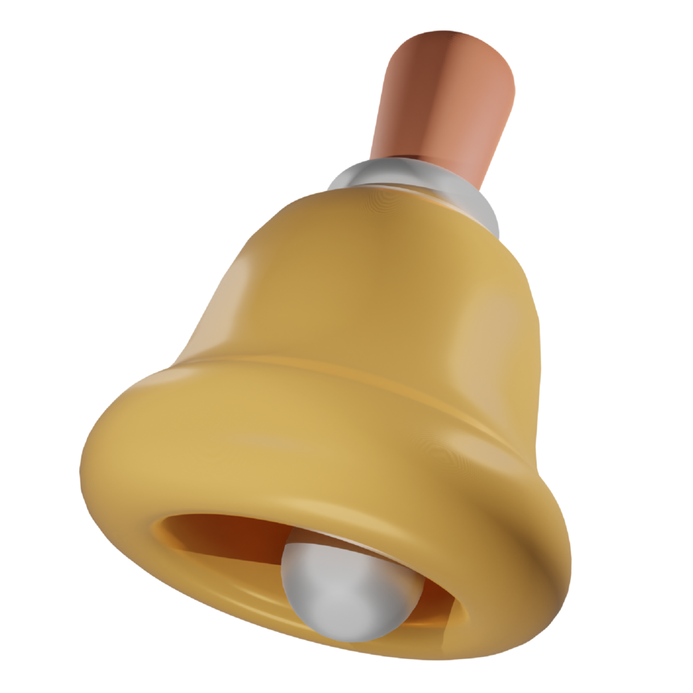 3D gold bell png
