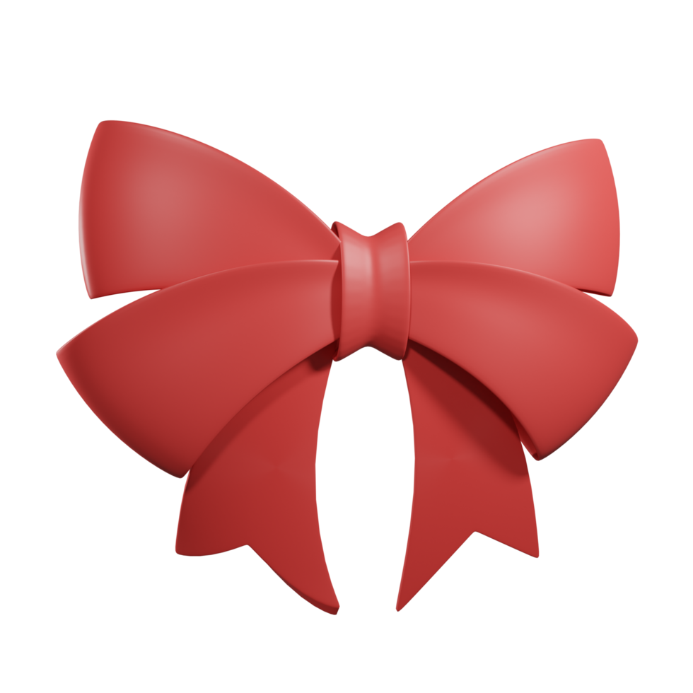 3D christmas red ribbon ornament png