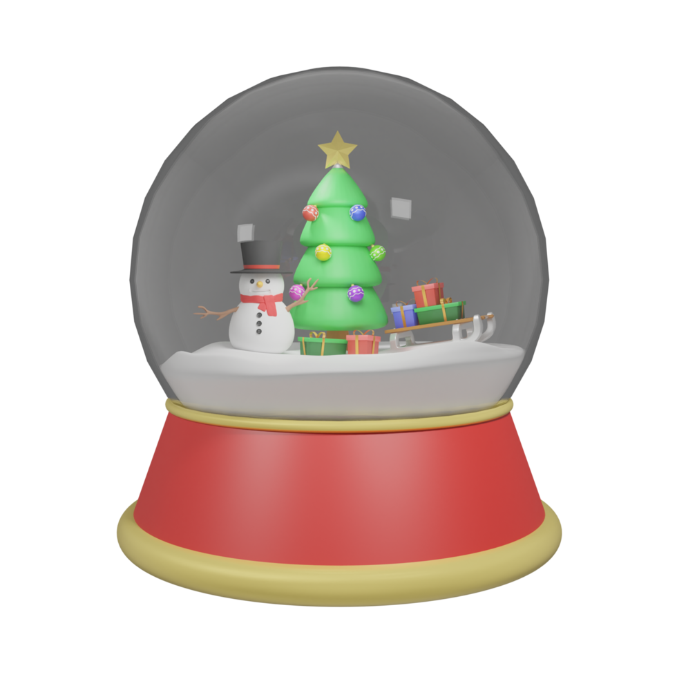 3D christmas snow globe png