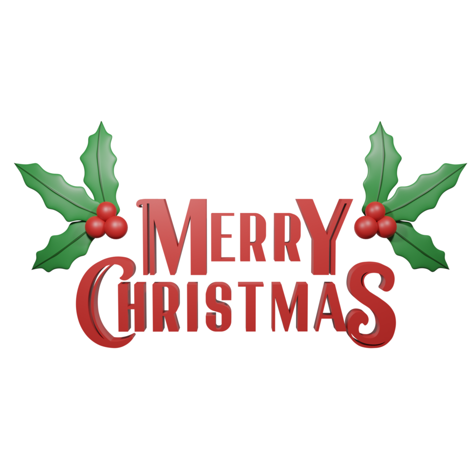 Texto de feliz navidad 3d png