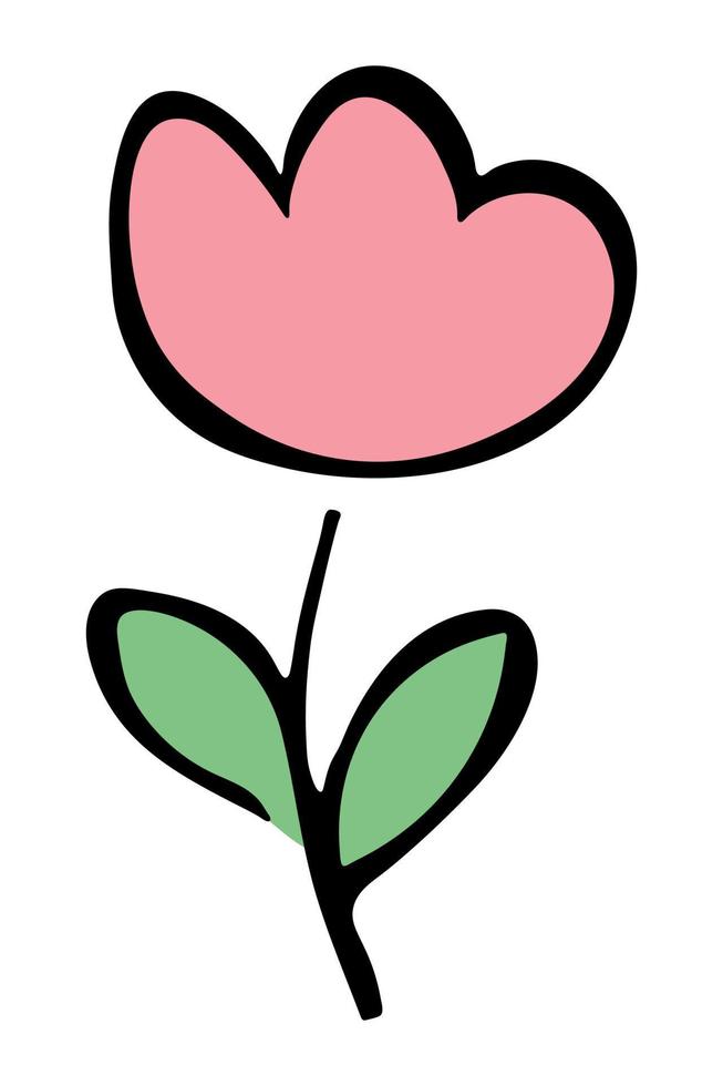 imágenes prediseñadas de flores simples. garabato floral dibujado a mano.  para impresión, web, diseño, decoración, logotipo 16703576 Vector en  Vecteezy