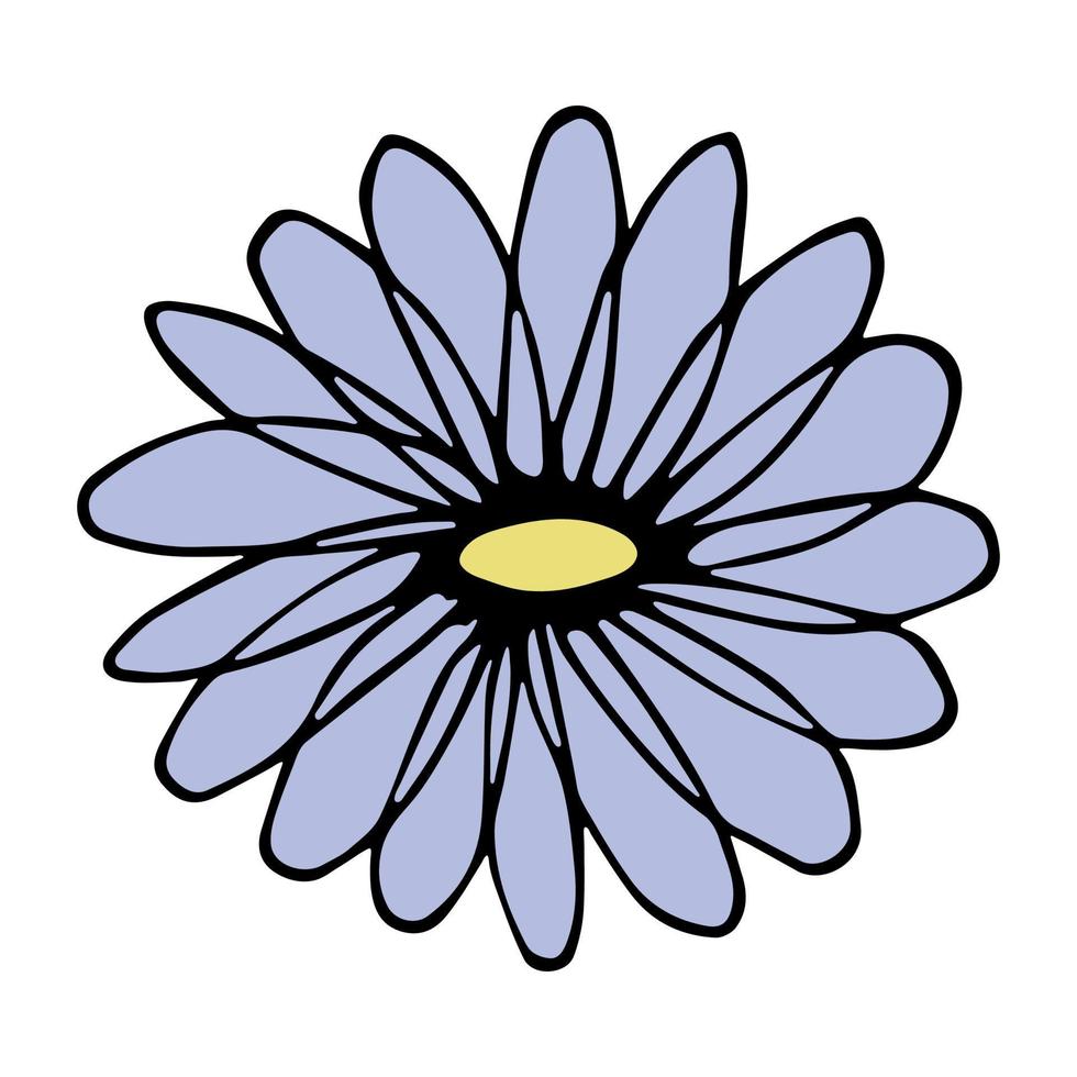 Simple flower clipart. Hand drawn floral doodle. For print, web, design, decor, logo vector