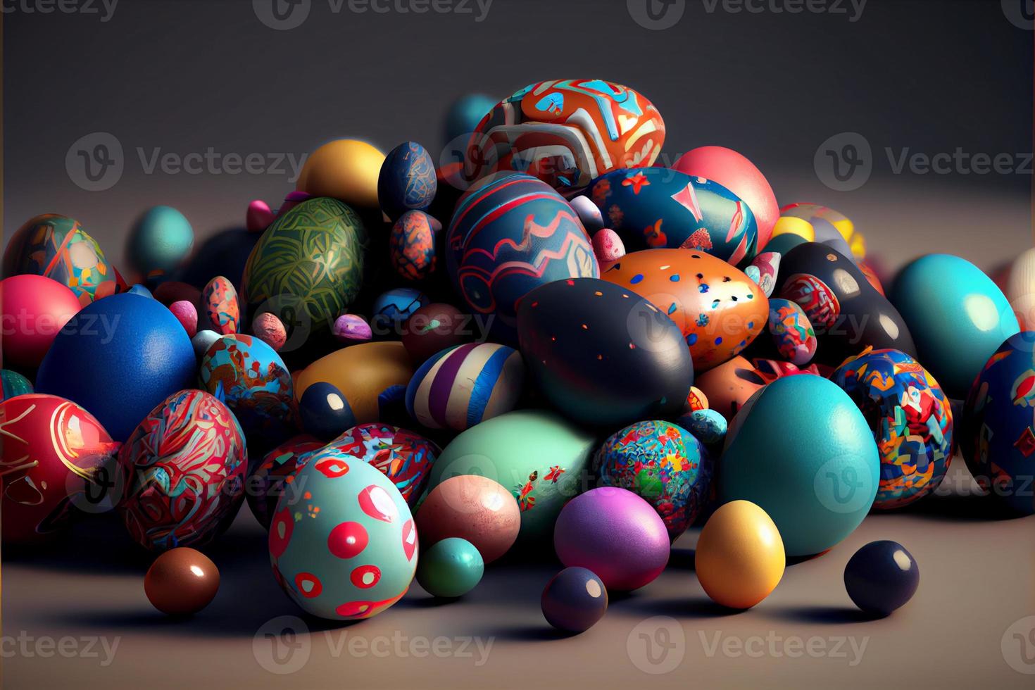 Easter, April 9, Christian Day To commemorate the resurrection of Jesus, a symbol of hope, rebirth and forgiveness, the Easter Egg Hunt decorates eggs with patterns and bright colors. photo