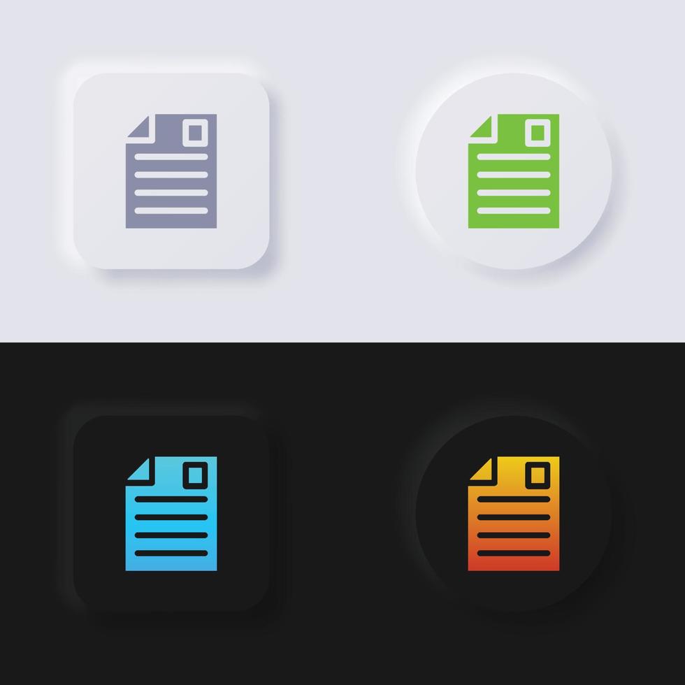 Paper icon set, Multicolor neumorphism button soft UI Design for Web design, Application UI and more, Button, Vector. vector