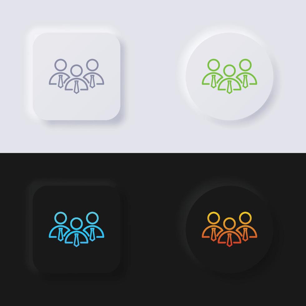 Group of people icon set, Multicolor neumorphism button soft UI Design for Web design, Application UI and more, Button, Vector. vector