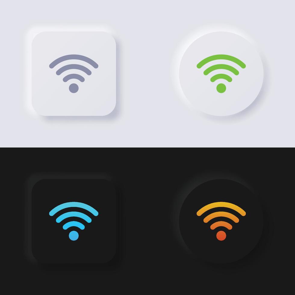 Internet Signal wave symbol icon set, Multicolor neumorphism button soft UI Design for Web design, Application UI and more, Button, Vector. vector