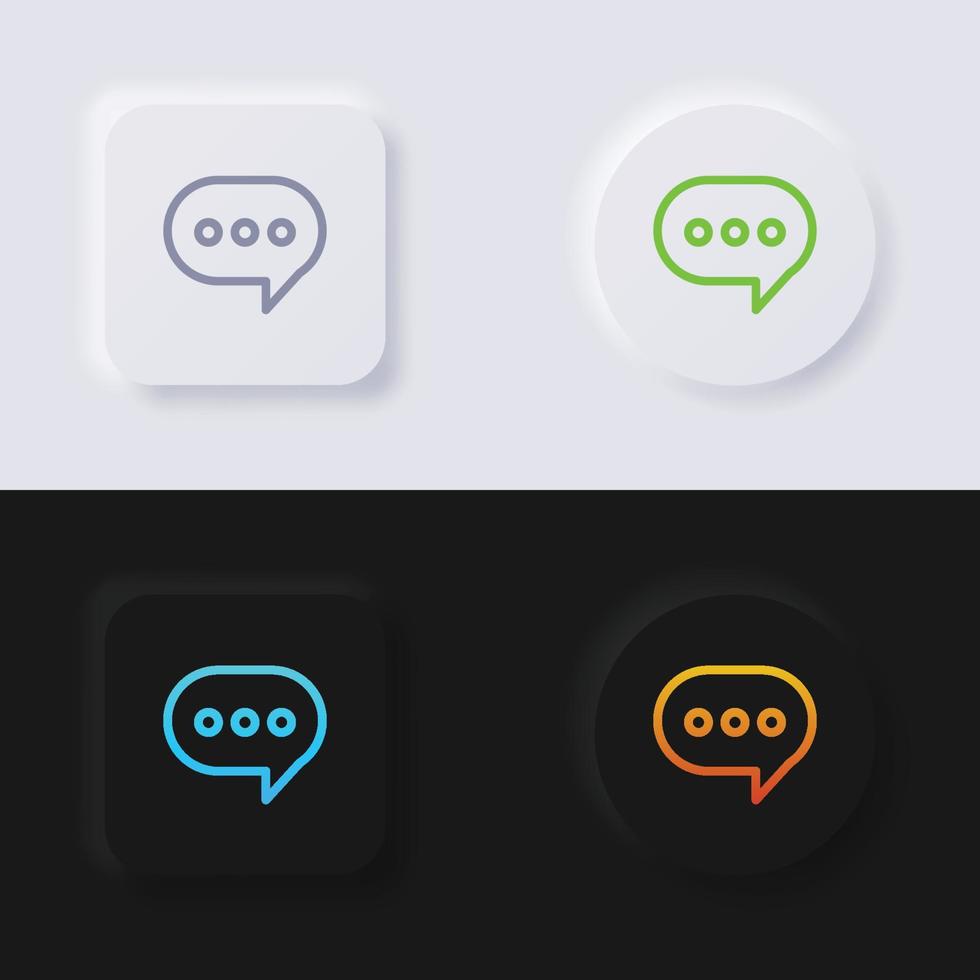 Speech bubble icon set, Multicolor neumorphism button soft UI Design for Web design, Application UI and more, Button, Vector. vector