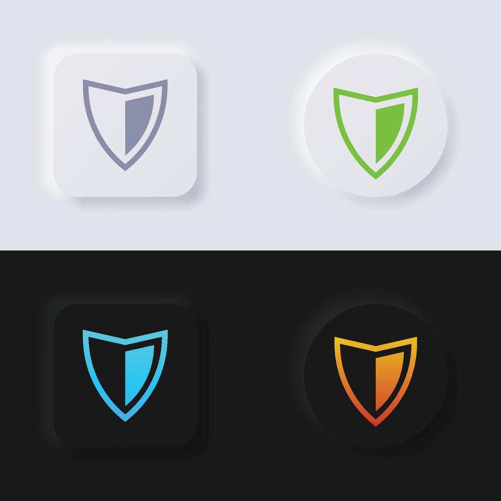Shield icon set, Multicolor neumorphism button soft UI Design for Web design, Application UI and more, Button, Vector. vector