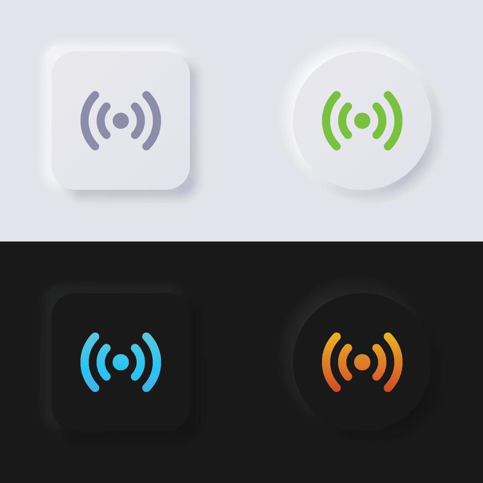 Internet Signal wave symbol icon set, Multicolor neumorphism button soft UI Design for Web design, Application UI and more, Button, Vector. vector