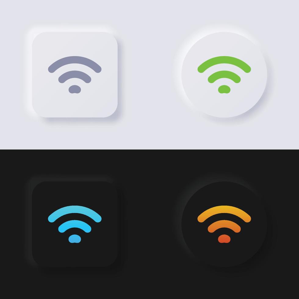 Internet Signal wave symbol icon set, Multicolor neumorphism button soft UI Design for Web design, Application UI and more, Button, Vector. vector