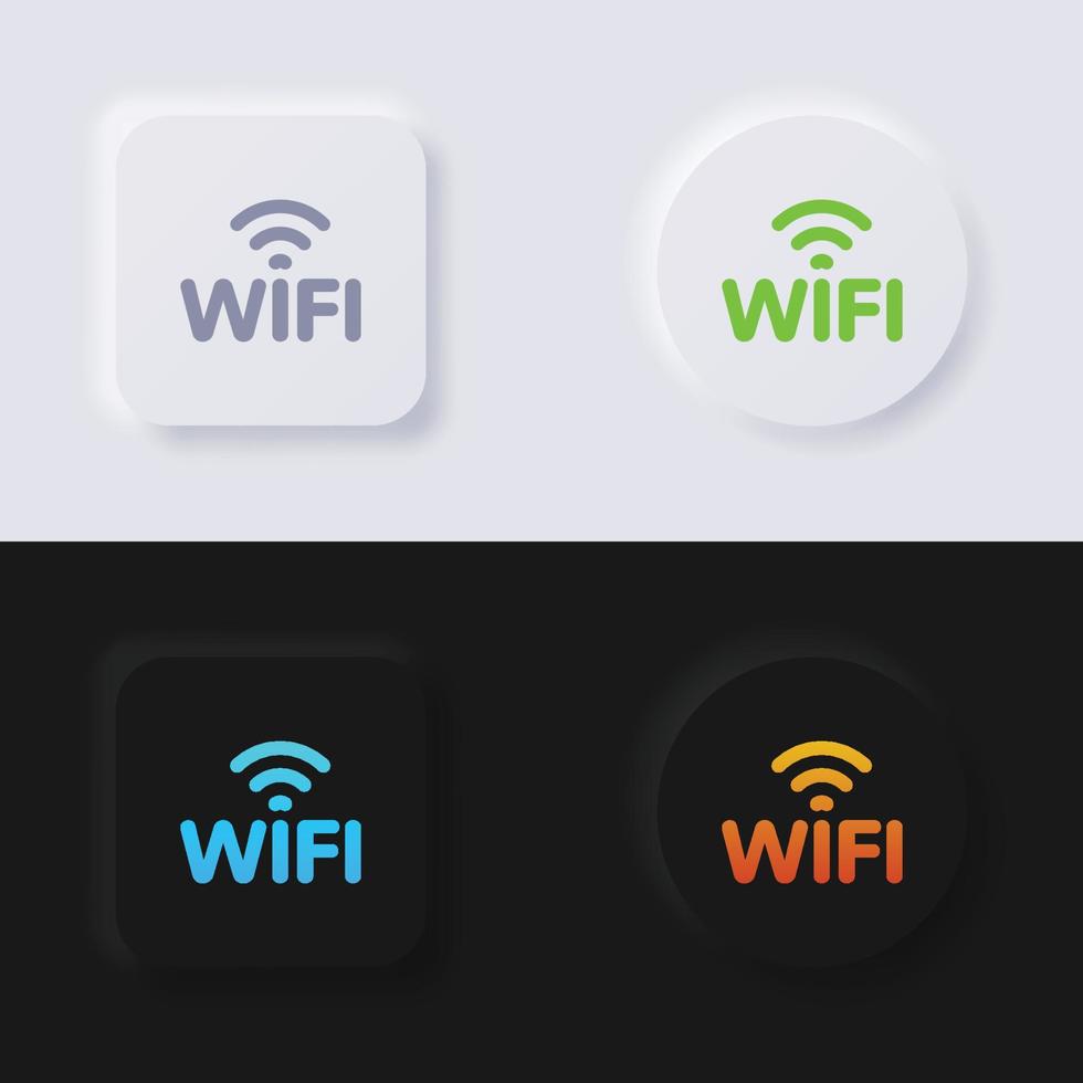 Internet Signal wave symbol icon set, Multicolor neumorphism button soft UI Design for Web design, Application UI and more, Button, Vector. vector