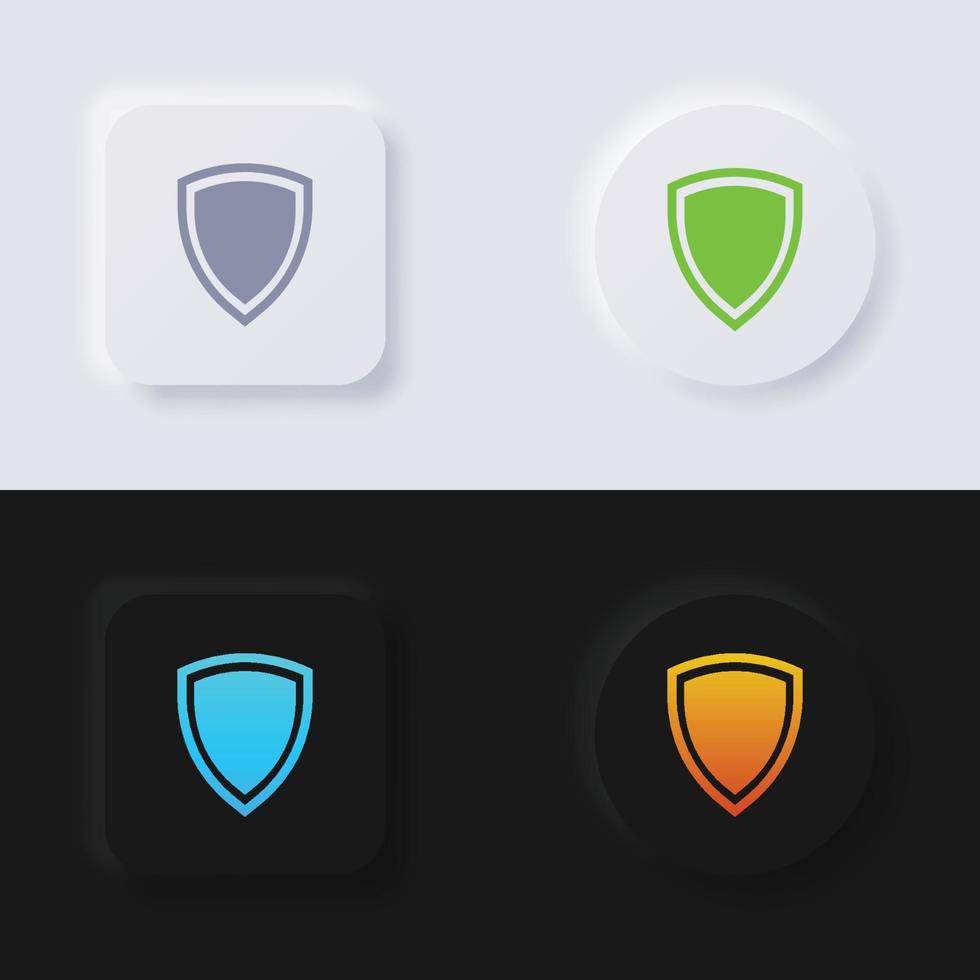 Shield icon set, Multicolor neumorphism button soft UI Design for Web design, Application UI and more, Button, Vector. vector