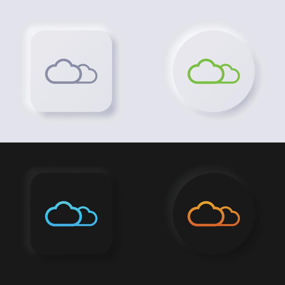 conjunto de iconos de nube, diseño de interfaz de usuario suave de botón de neumorfismo multicolor para diseño web, interfaz de usuario de aplicación y más, botón, vector. vector