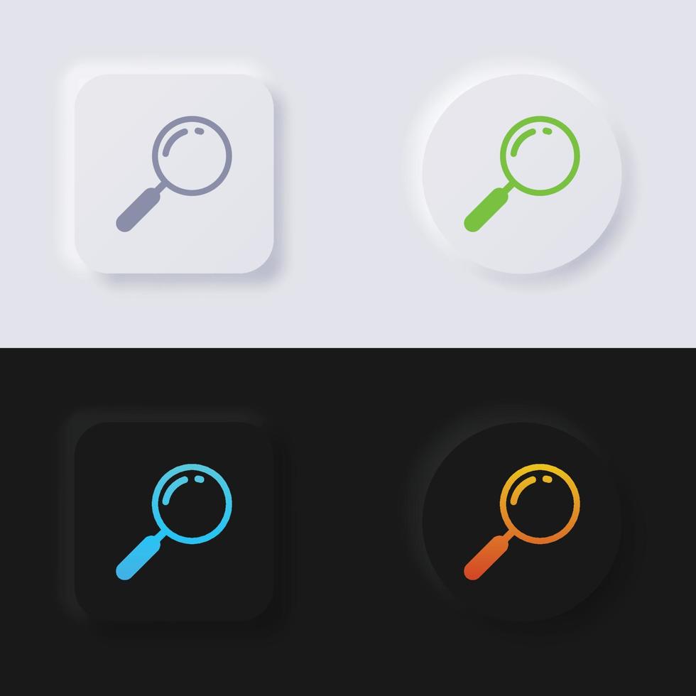 Magnifying Glass icon set, Multicolor neumorphism button soft UI Design for Web design, Application UI and more, Button, Vector. vector