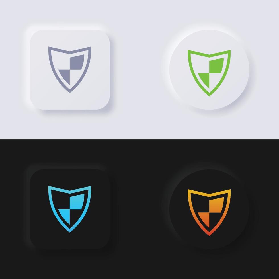 Shield icon set, Multicolor neumorphism button soft UI Design for Web design, Application UI and more, Button, Vector. vector