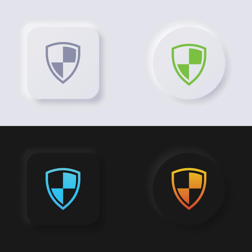 Shield icon set, Multicolor neumorphism button soft UI Design for Web design, Application UI and more, Button, Vector. vector