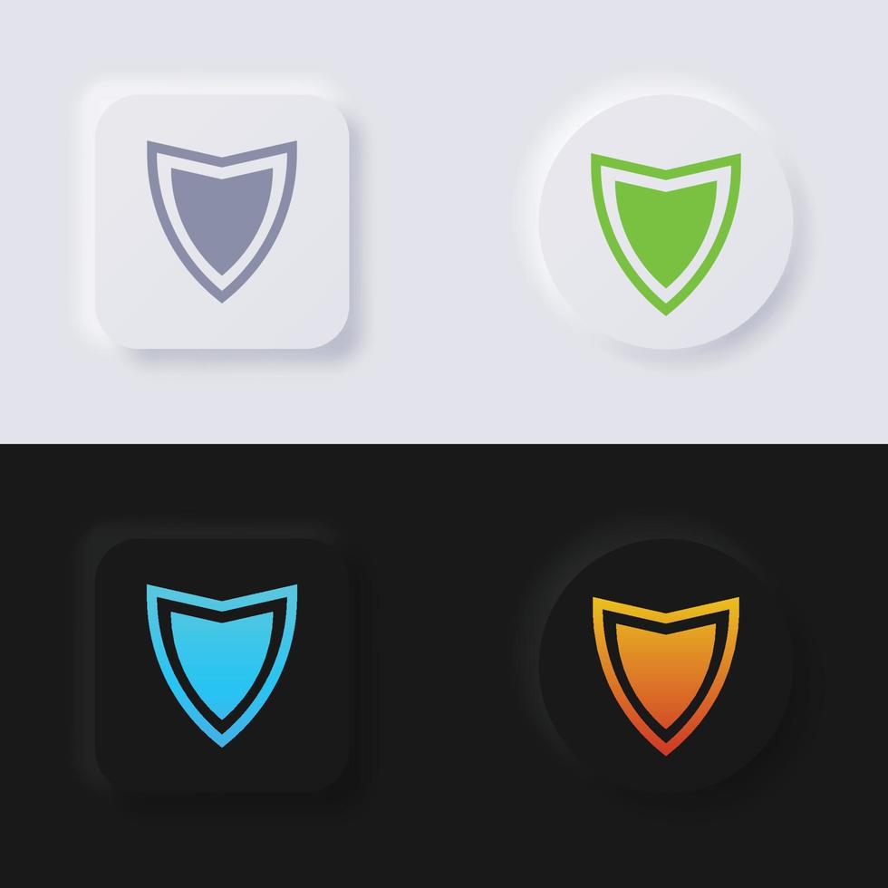 conjunto de iconos de escudo, diseño de interfaz de usuario suave de botón de neumorfismo multicolor para diseño web, interfaz de usuario de aplicación y más, botón, vector. vector