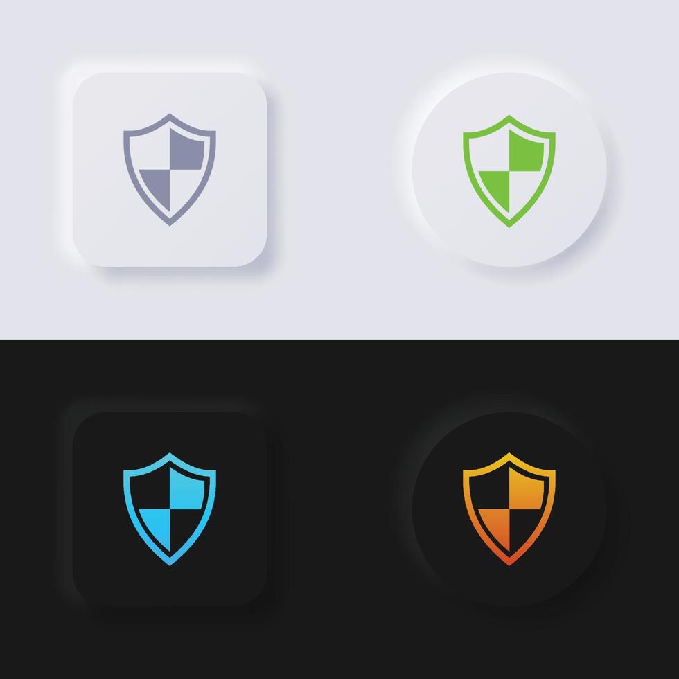 Shield icon set, Multicolor neumorphism button soft UI Design for Web design, Application UI and more, Button, Vector. vector
