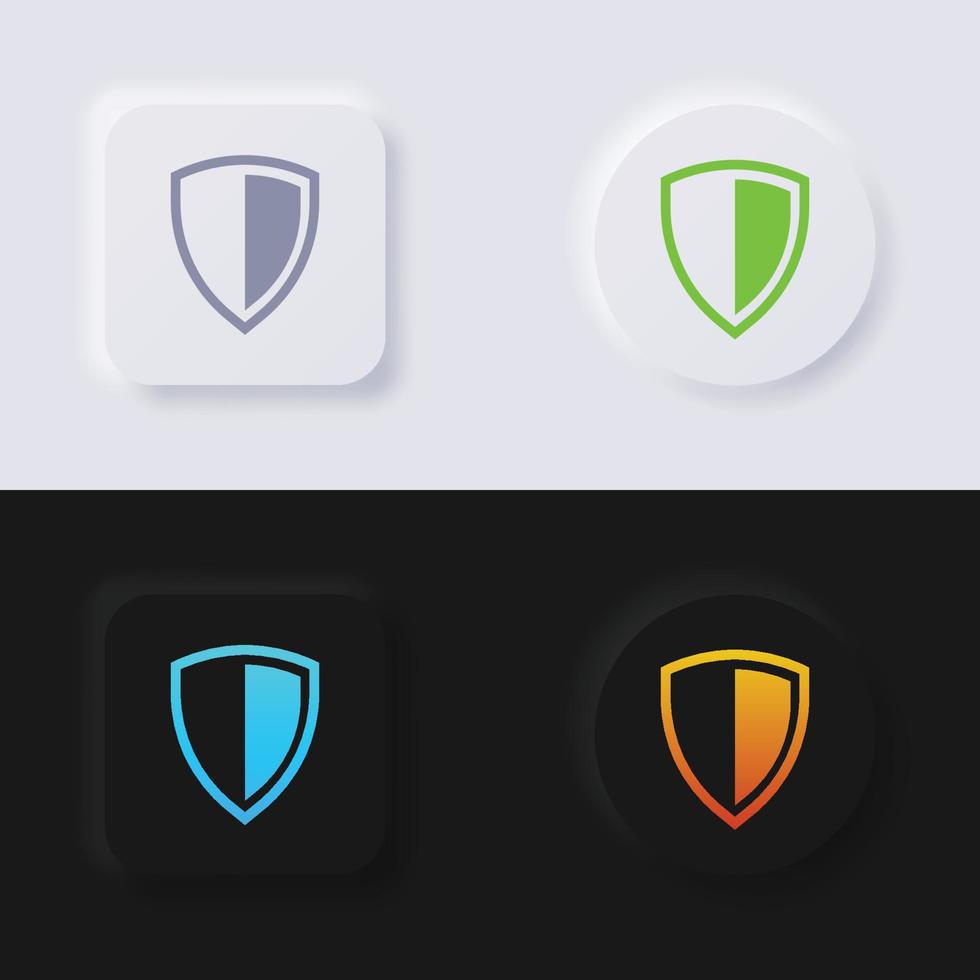 Shield icon set, Multicolor neumorphism button soft UI Design for Web design, Application UI and more, Button, Vector. vector
