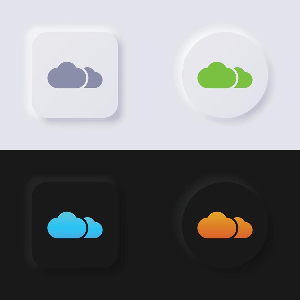 conjunto de iconos de nube, diseño de interfaz de usuario suave de botón de neumorfismo multicolor para diseño web, interfaz de usuario de aplicación y más, botón, vector. vector