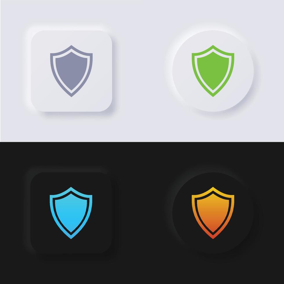 Shield icon set, Multicolor neumorphism button soft UI Design for Web design, Application UI and more, Button, Vector. vector