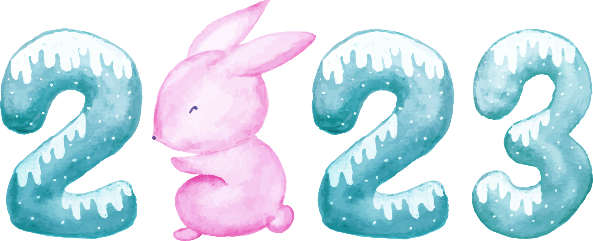 Watercolor New Year Number With Rabbit 16704292 Png Watercolor New Year Number With Rabbit 16704292 Png