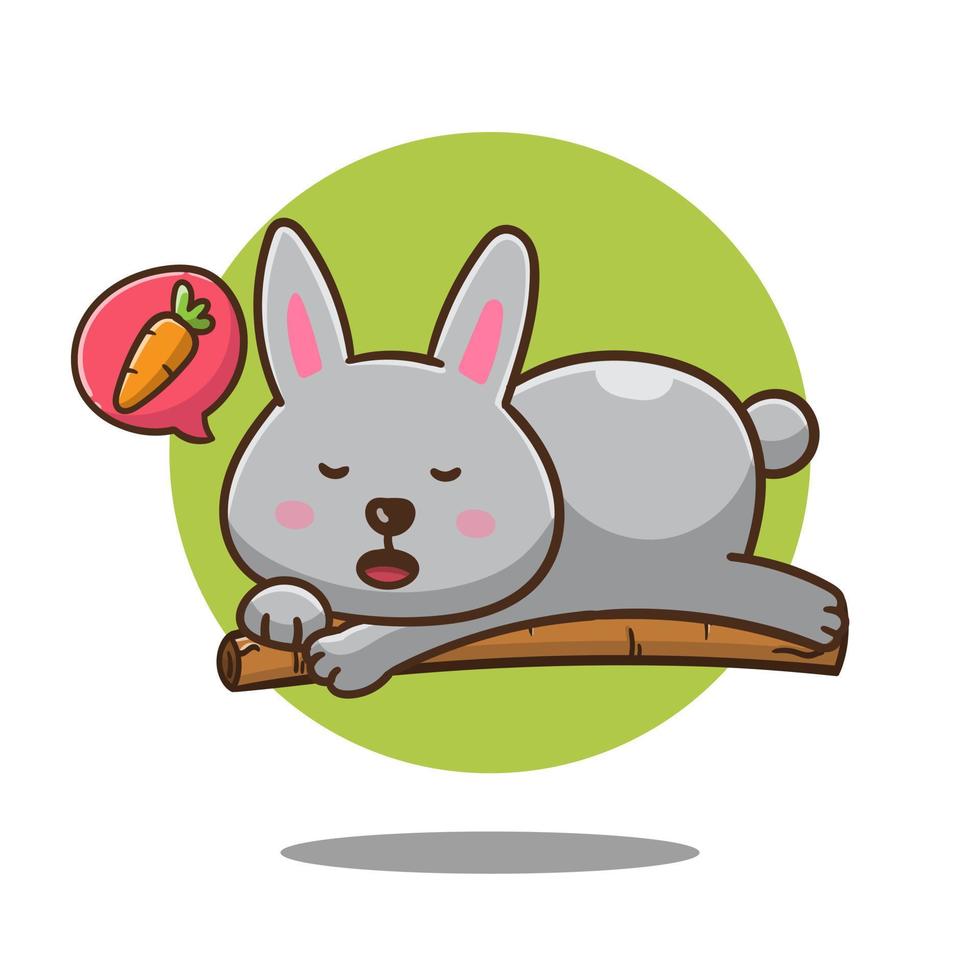 illustration of cute cartoon rabbit sleeping, vector design, good for sticker, vector icon.