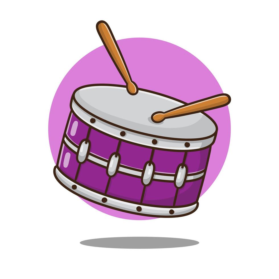 drum music instrument symbol cartoon illustration vector Pro Vector