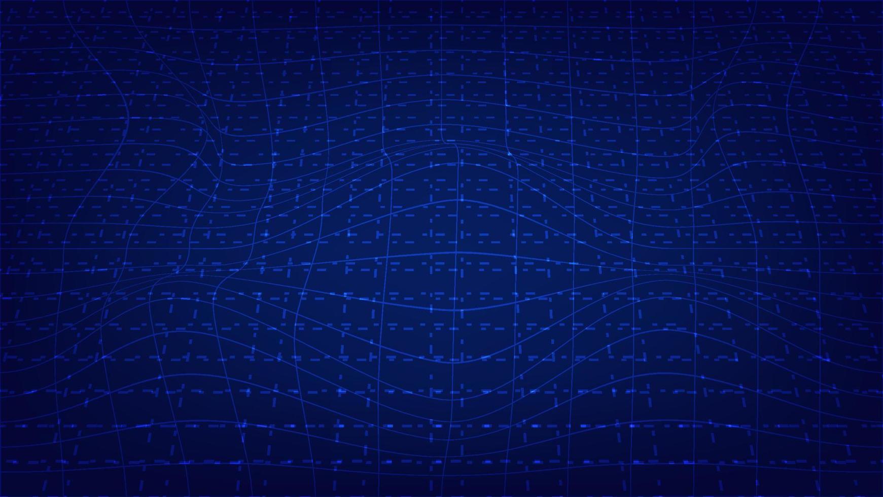 abstract line wave pattern on blue lighting. futuristic and technology background concept vector