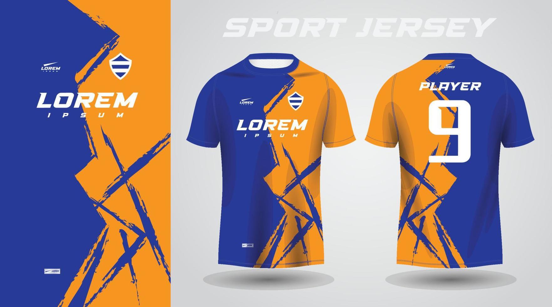 blue yellow shirt sport jersey design vector