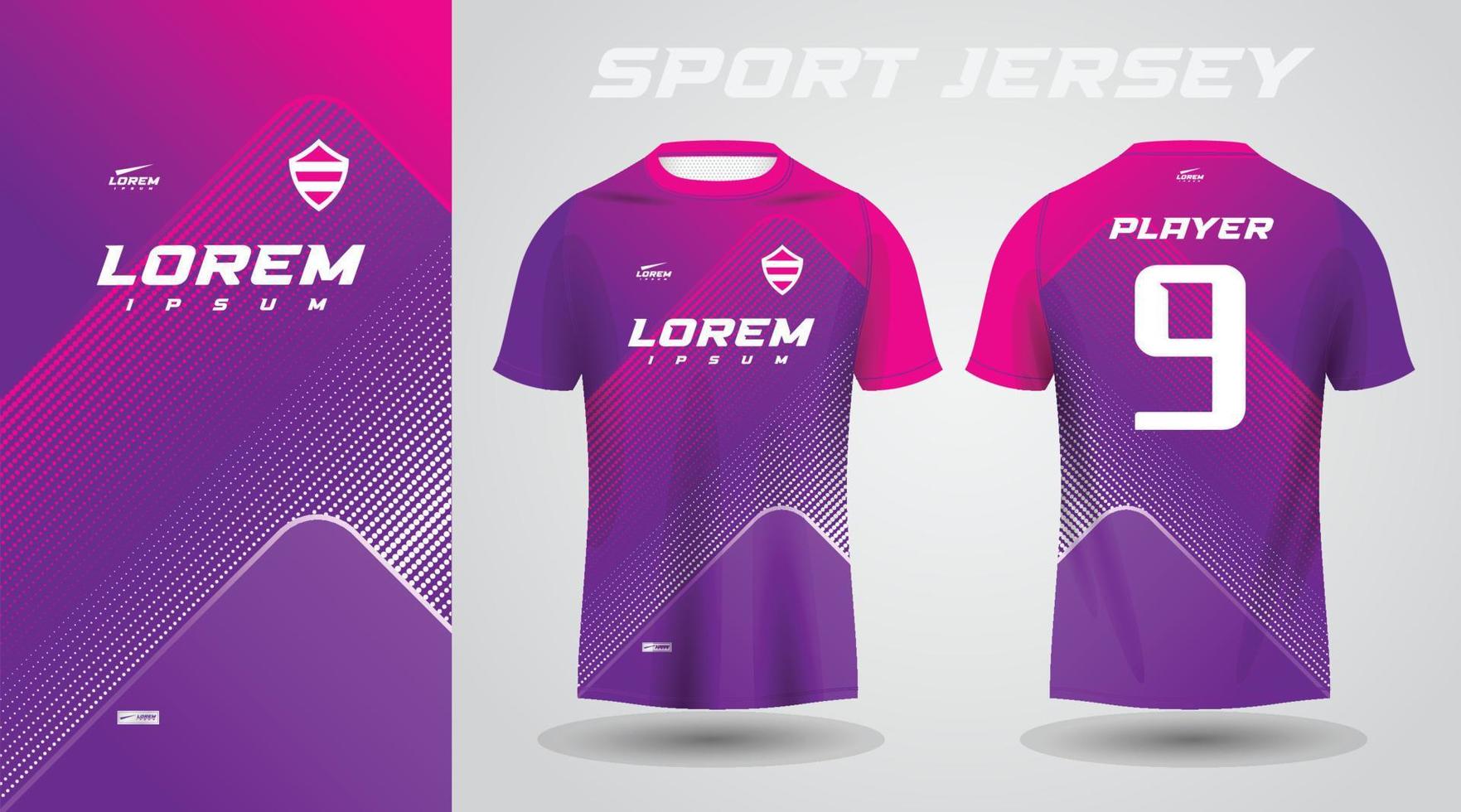 diseño de camiseta deportiva rosa púrpura vector