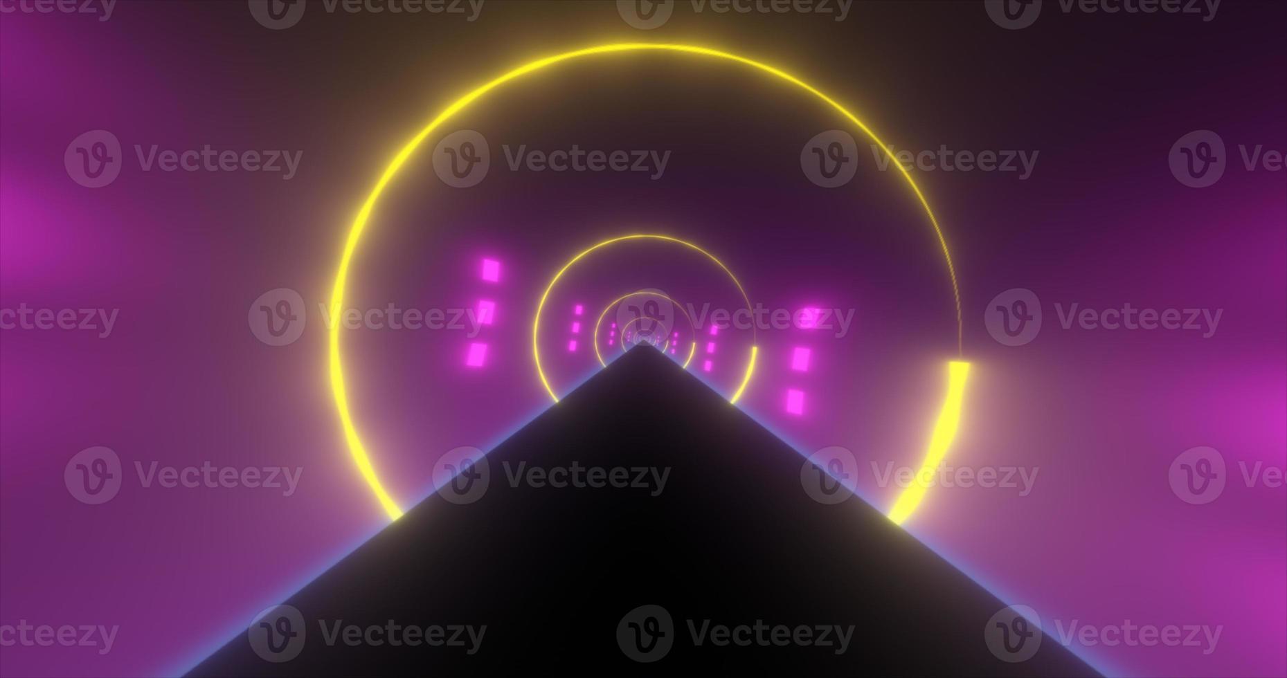 Abstract glowing neon retro tunnel round bright shiny multicolored beautiful. Abstract background photo